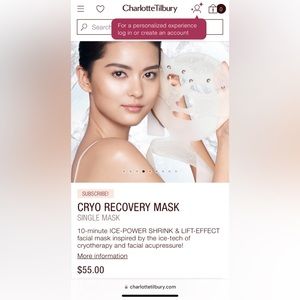 NEW Charlotte Tilbury Cryo-Recovery Face Mask